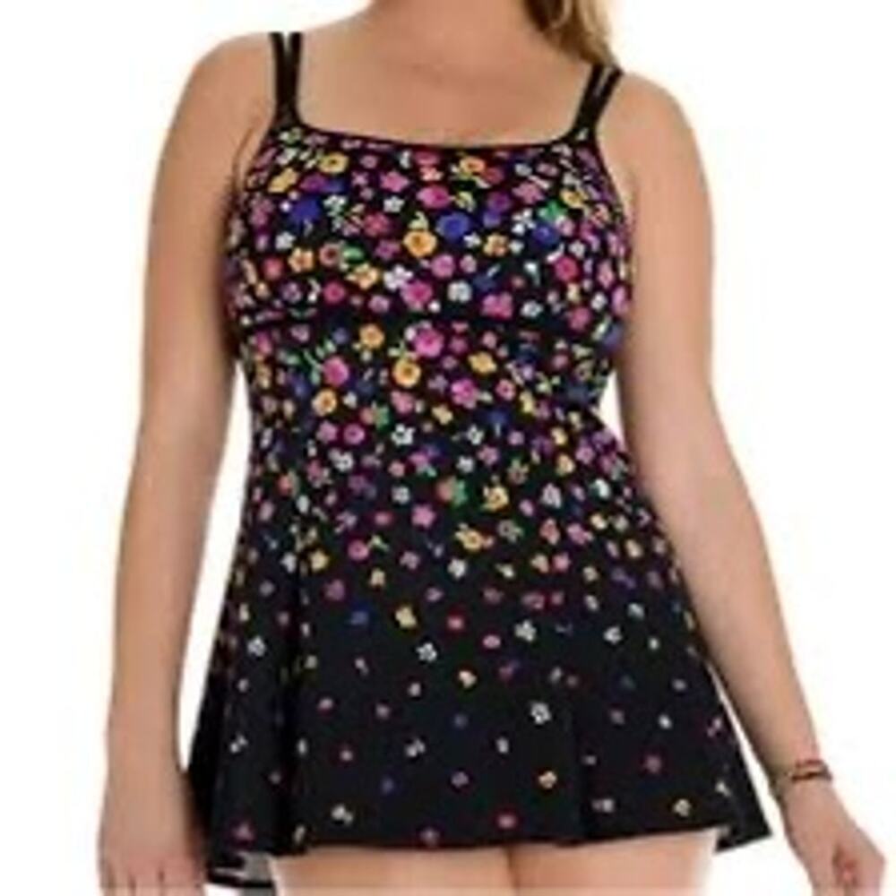 St. John's Bay Tropical Floral Swim Dress Size 10 NWT